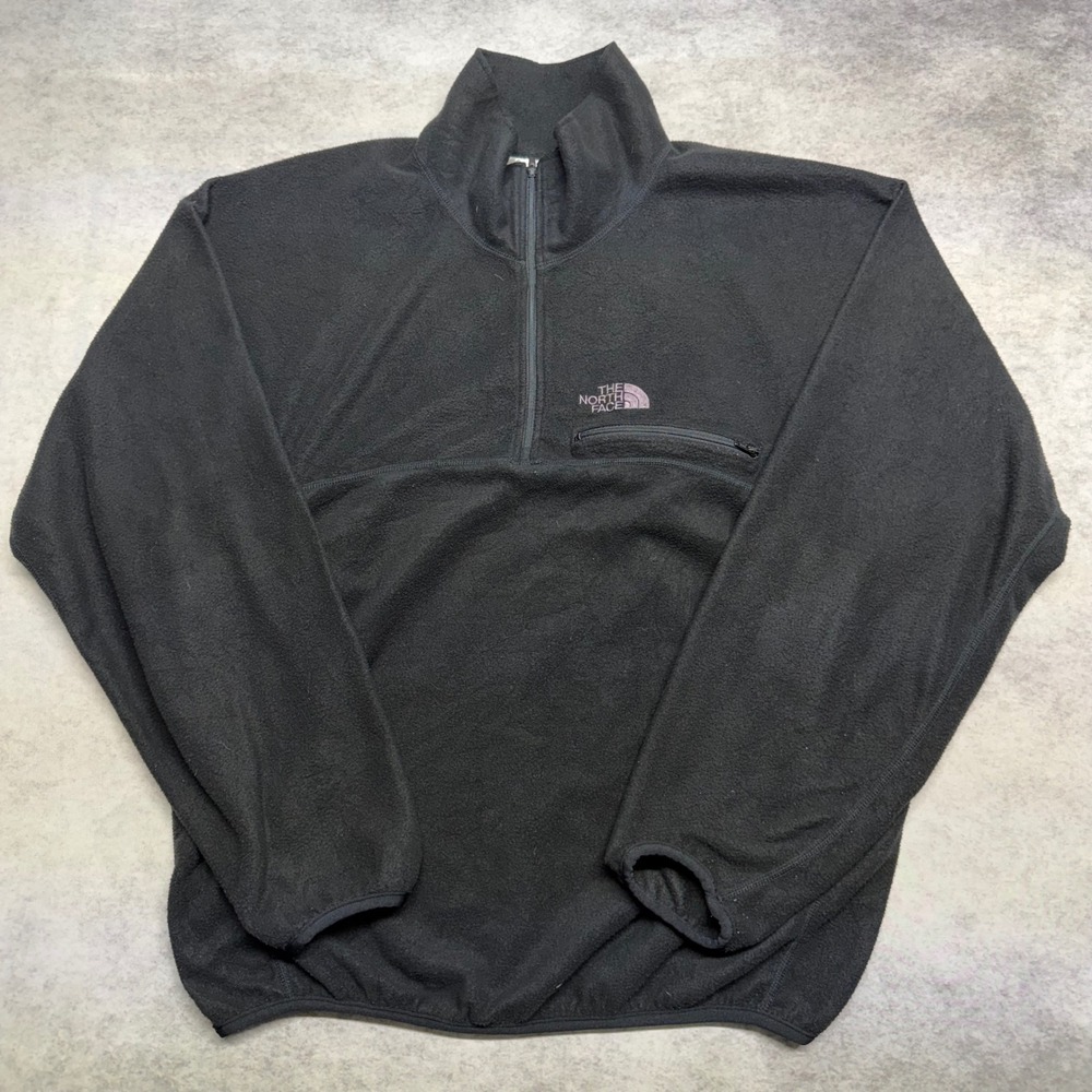 The North‎ Face TKA 100 1/4 Zip Fleece Mens Large Black Lightweight Pullover